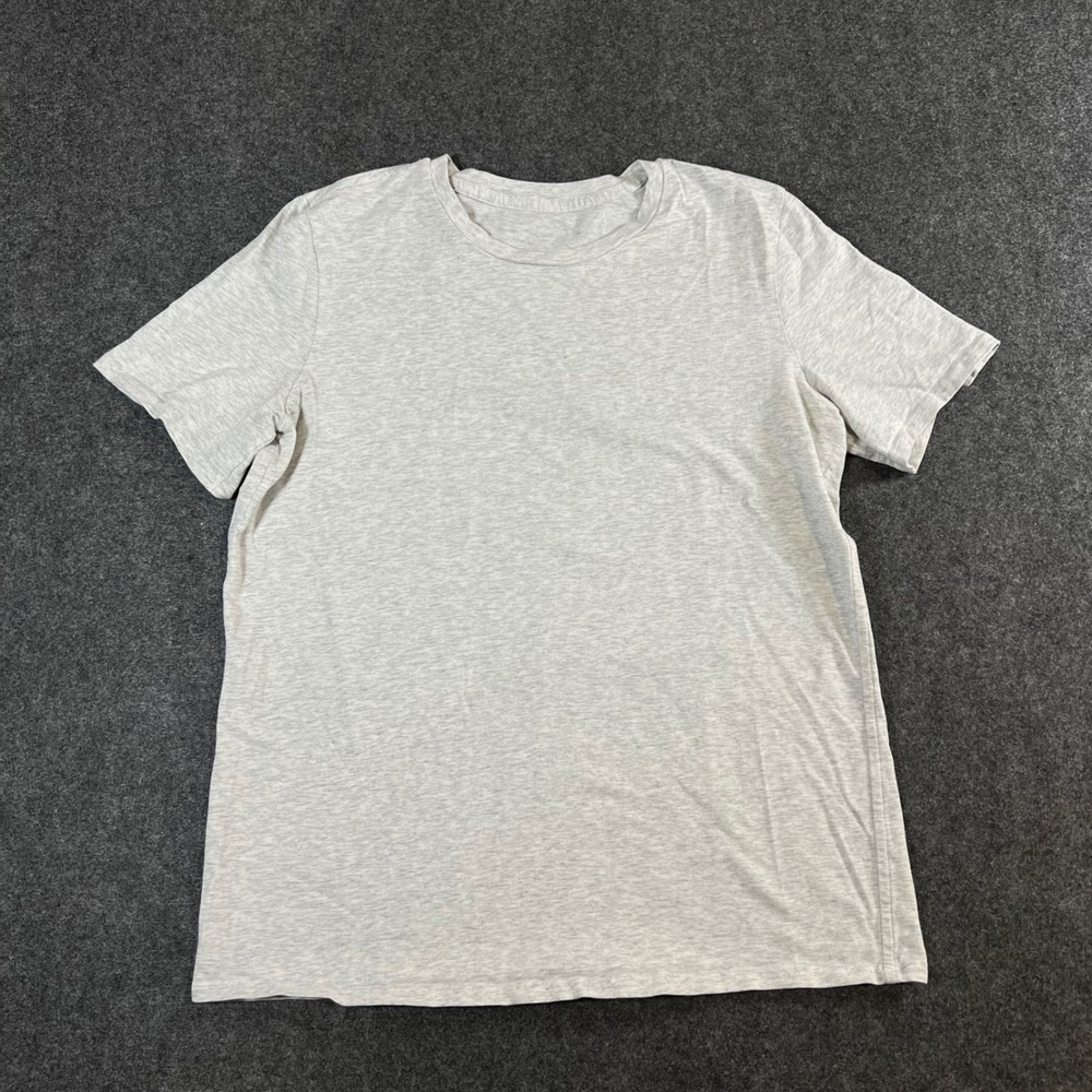 Lululemon Womens Light Gray Heather Short Sleeve Athletic Crew Neck Tee Top